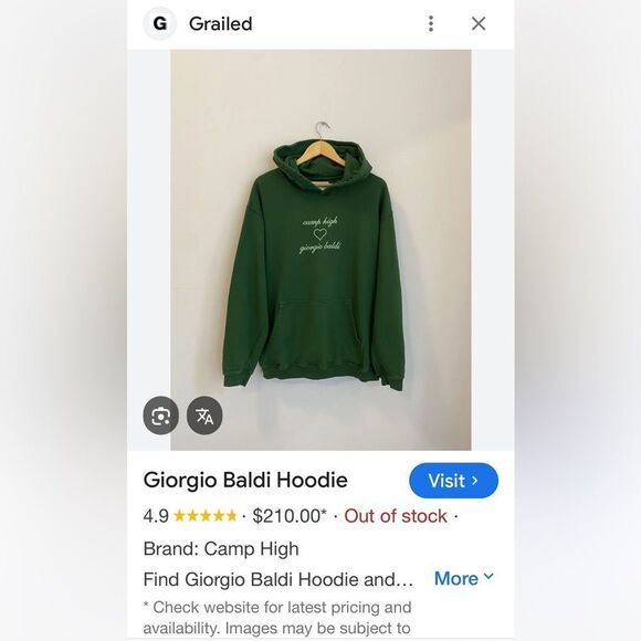 Camp High x Giorgio Baldi Collab green Hoodie - Picture 12 of 12